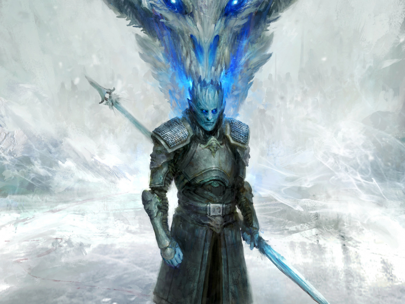 White Walker, Knight King, Dragon, Game Of Thrones, - Night King Fan Art , HD Wallpaper & Backgrounds