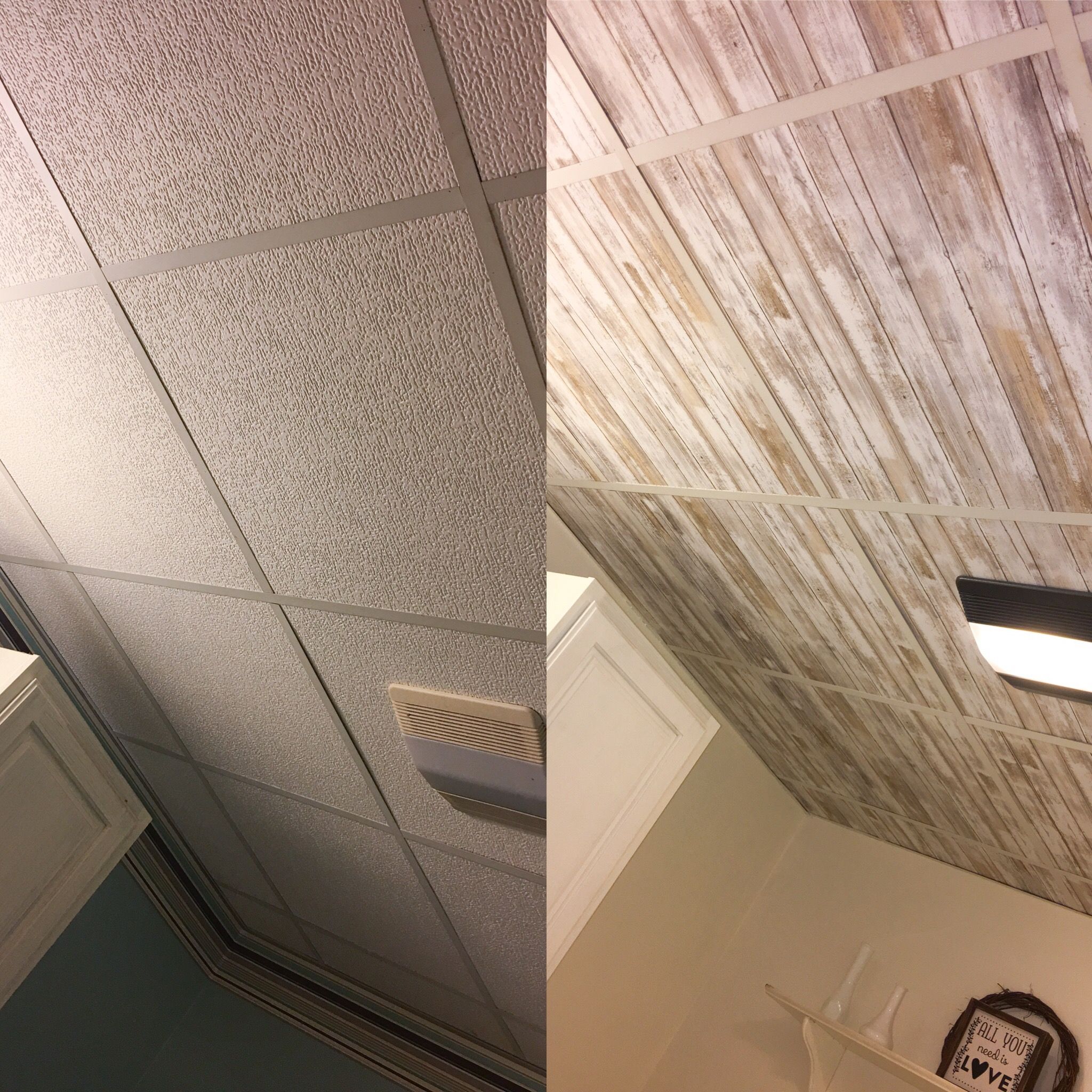 Update Drop Ceilings With Peel And Stick Wallpaper Peel And