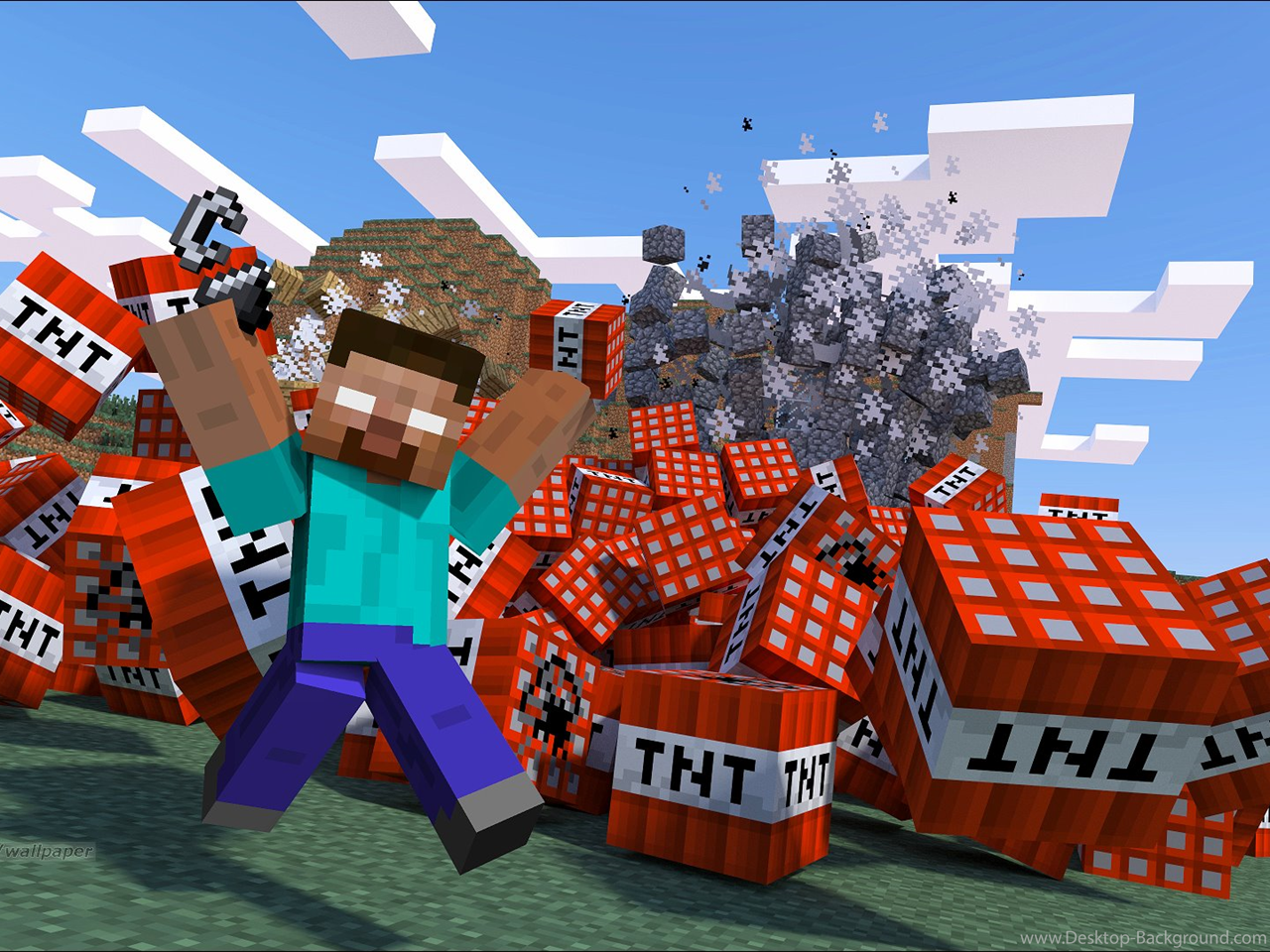 Fullscreen - Minecraft Tnt , HD Wallpaper & Backgrounds