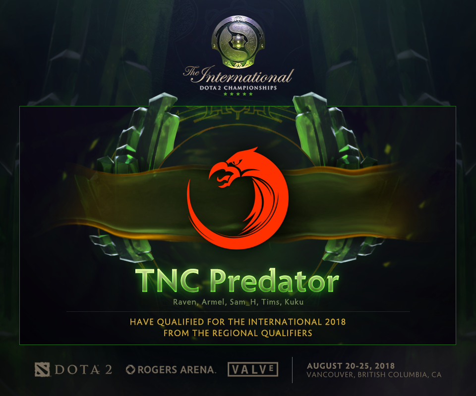 Tnc Predator Defeat Their Sister Team Tnc Tigers And - Team Qualified International 2018 Dota 2 , HD Wallpaper & Backgrounds