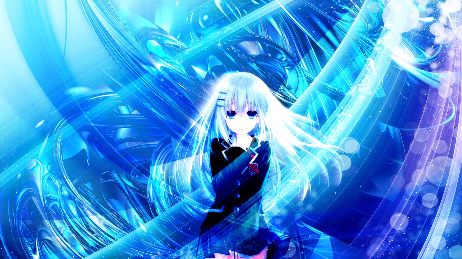 Blue Origami, Fanart Of Tobiichi Origami With Long - Anime Beautiful White Hair Girls , HD Wallpaper & Backgrounds