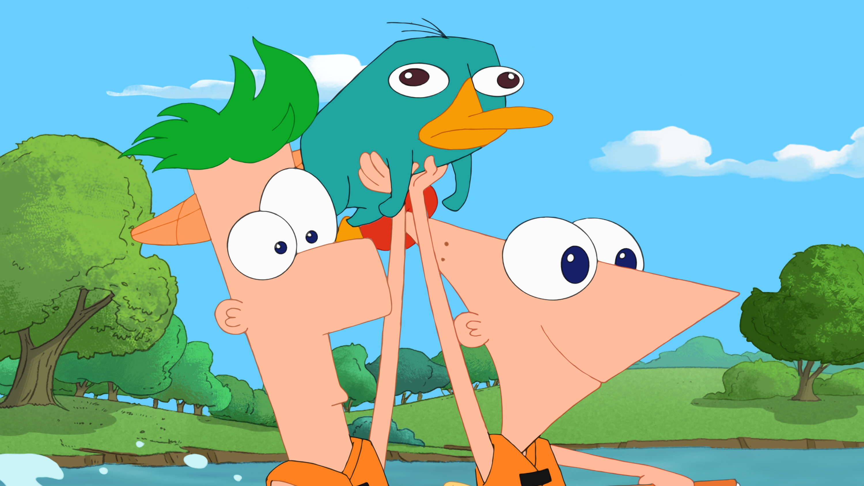 Phineas And Ferb, Movie, Cartoon - Phineas And Ferb And Perry , HD Wallpaper & Backgrounds