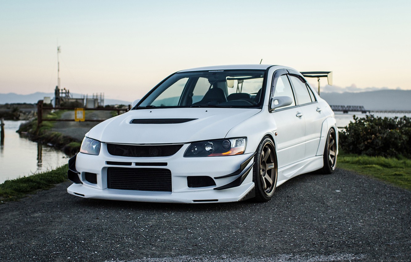 Photo Wallpaper Tuning, White, Mitsubishi Lancer Evo - Mitsubishi Lancer Evo Tuning , HD Wallpaper & Backgrounds