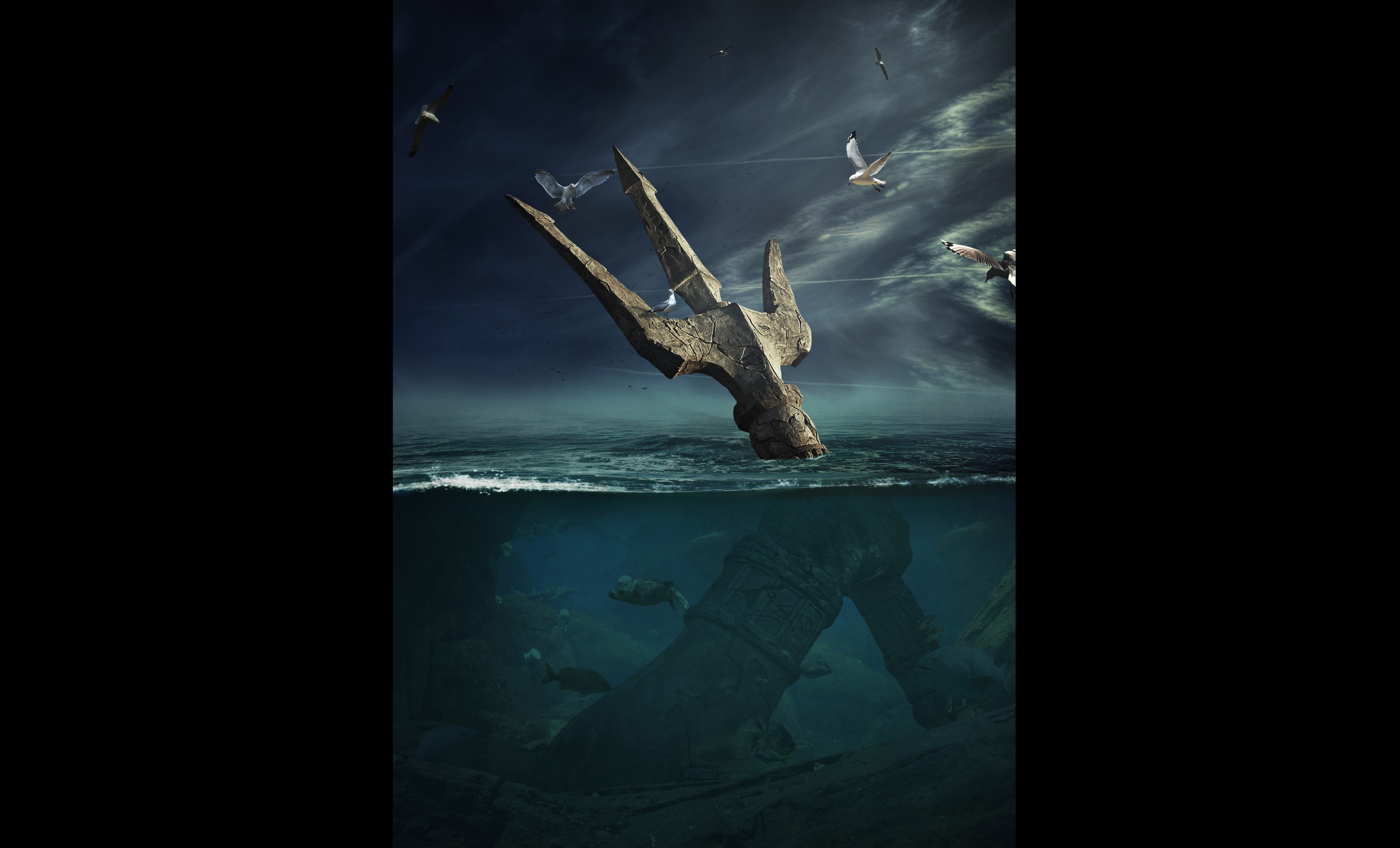 Nature Digital Last Surreal Photomanipulation Water - Poseidon Trident , HD Wallpaper & Backgrounds