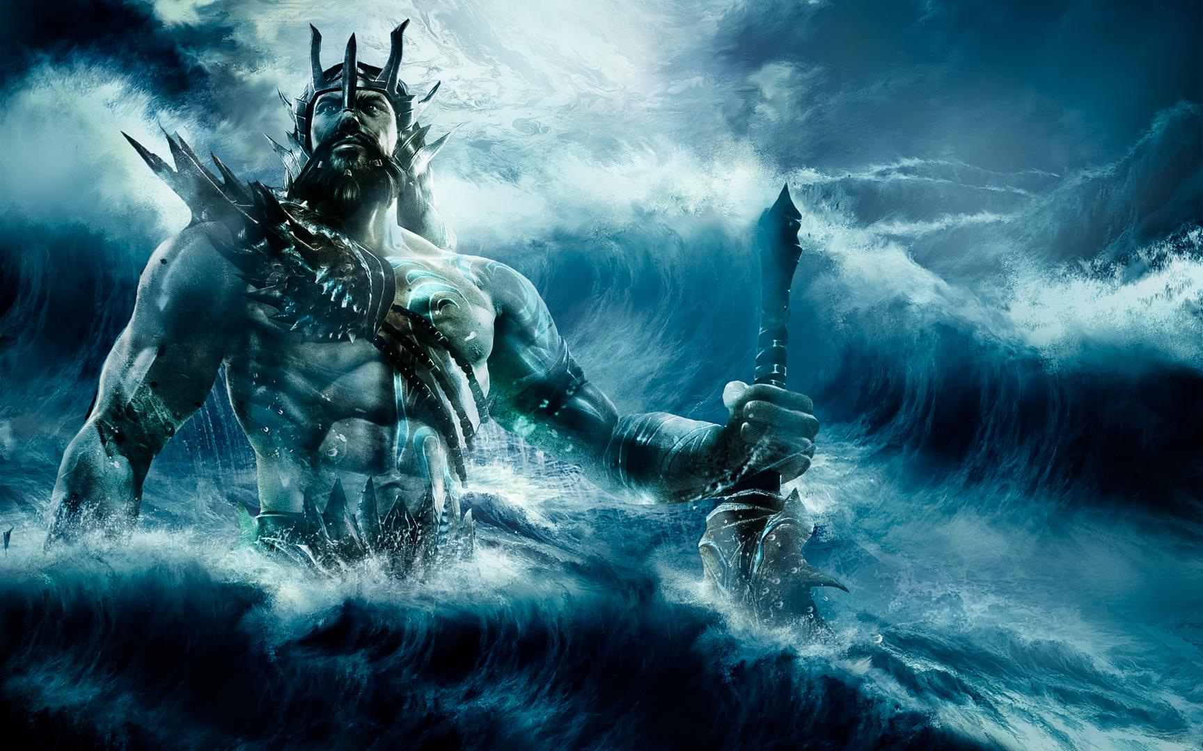 Ancient Gods Hd Wallpaper - Poseidon God Of The Sea , HD Wallpaper & Backgrounds