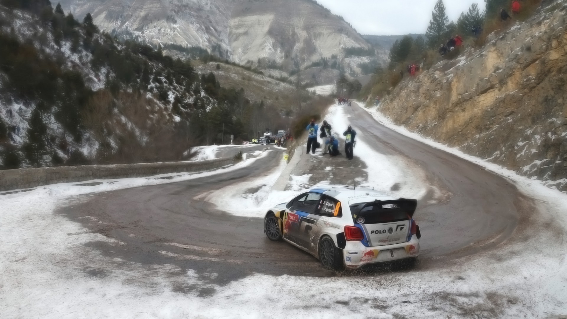 Turn, Drift, Car, Rally Cars, Winter, Snow, Vw Polo - Wrc Background , HD Wallpaper & Backgrounds