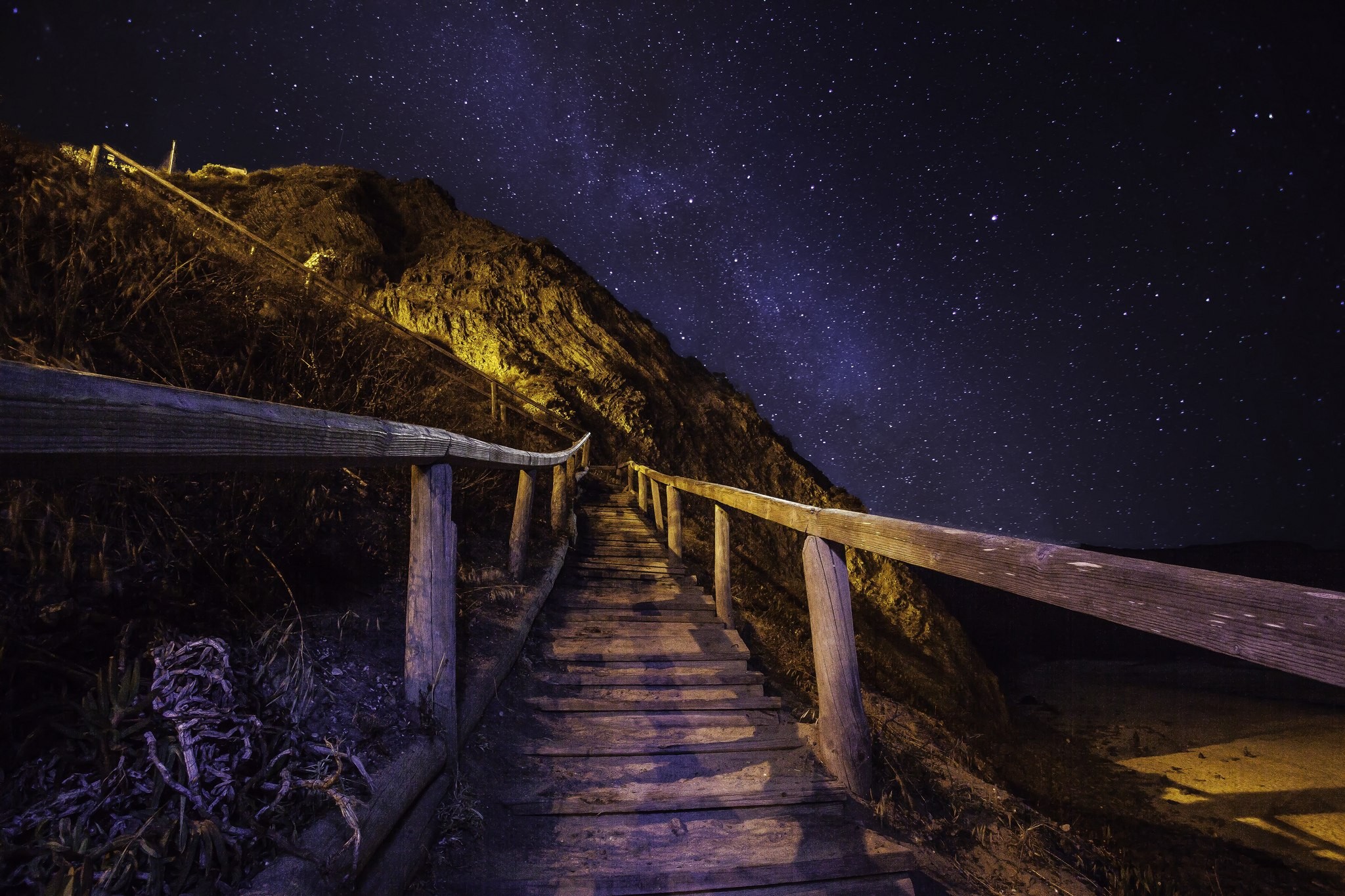 #nature, #path, #night, #star Trails, Wallpaper - Stairs , HD Wallpaper & Backgrounds