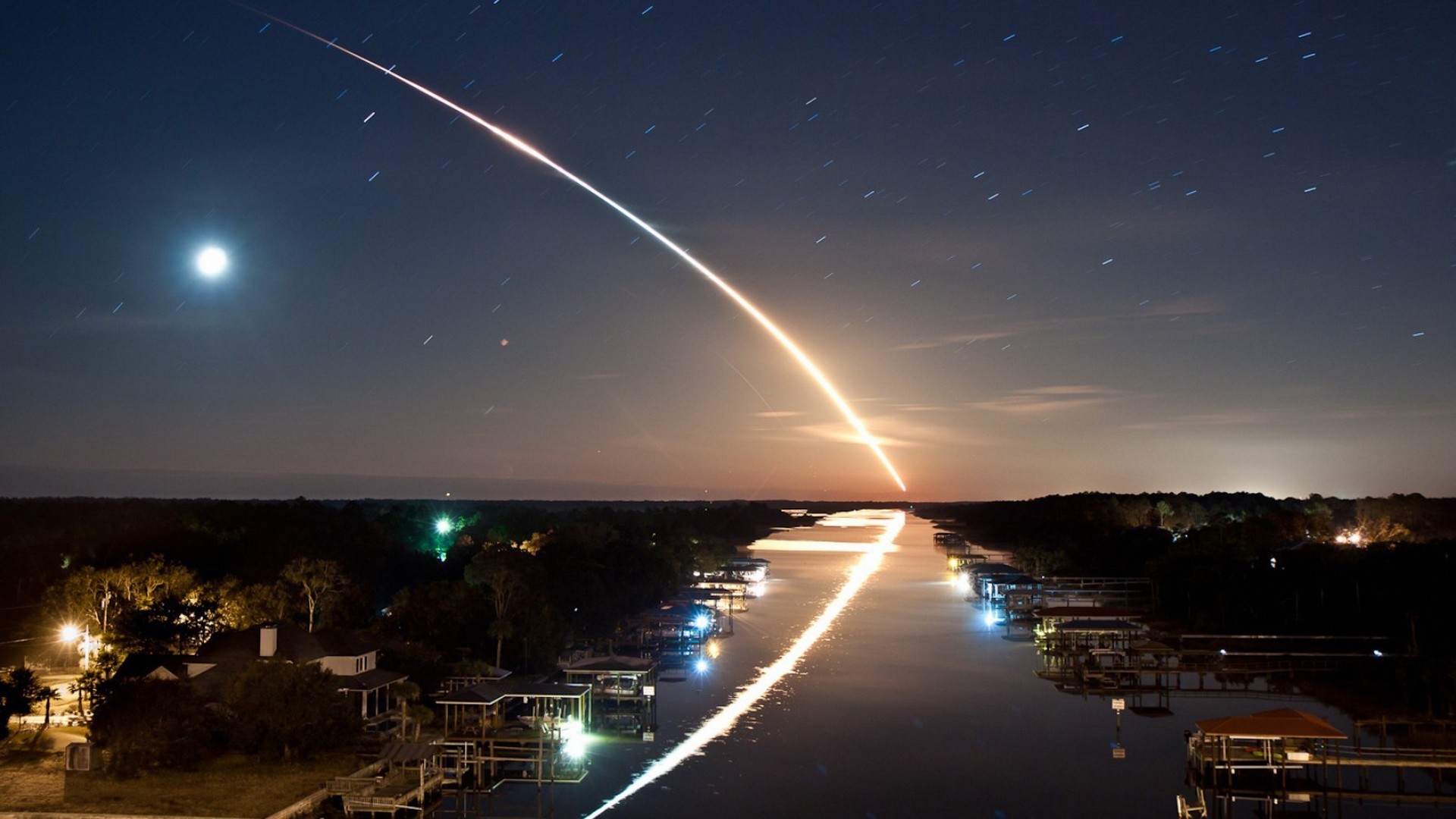 #river, #landscape, #shooting Stars, #digital Art, - Space Shuttle Launch , HD Wallpaper & Backgrounds