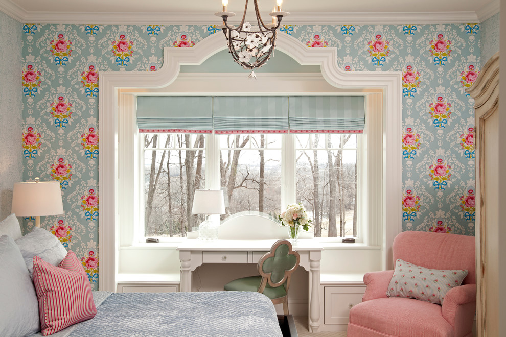 Window Molding Ideas Bedroom Traditional With Wallpaper - Pip Studio Shabby Chic , HD Wallpaper & Backgrounds