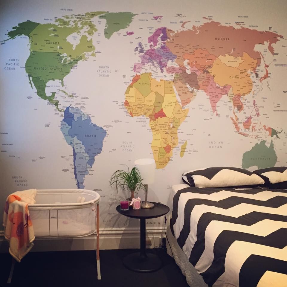 'world Map Colour' Pickawall Wallpaper - Transparent Background Black World Map , HD Wallpaper & Backgrounds
