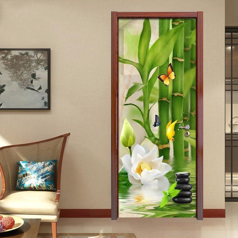 Minimalist Concept Self Adhesive Wall Art Decor - Sticker On Pvc Door , HD Wallpaper & Backgrounds