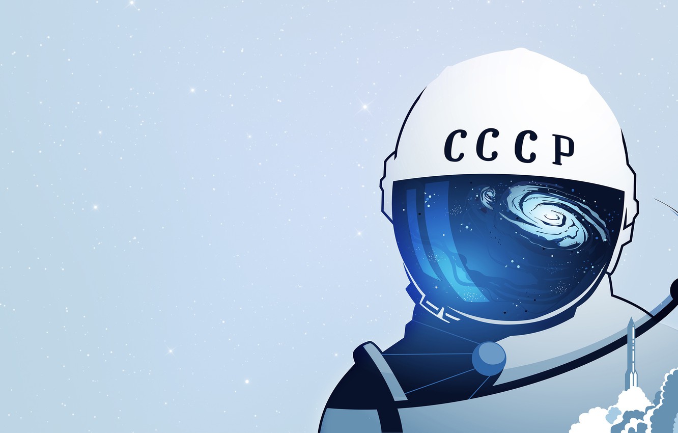 Photo Wallpaper Figure, Stars, The Suit, Space, Ussr, - Cosmonaut Art , HD Wallpaper & Backgrounds