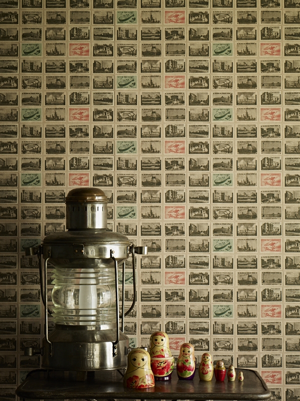 Back In The Ussr Ephemera Wallpaper From Linwood - Glass Bottle , HD Wallpaper & Backgrounds