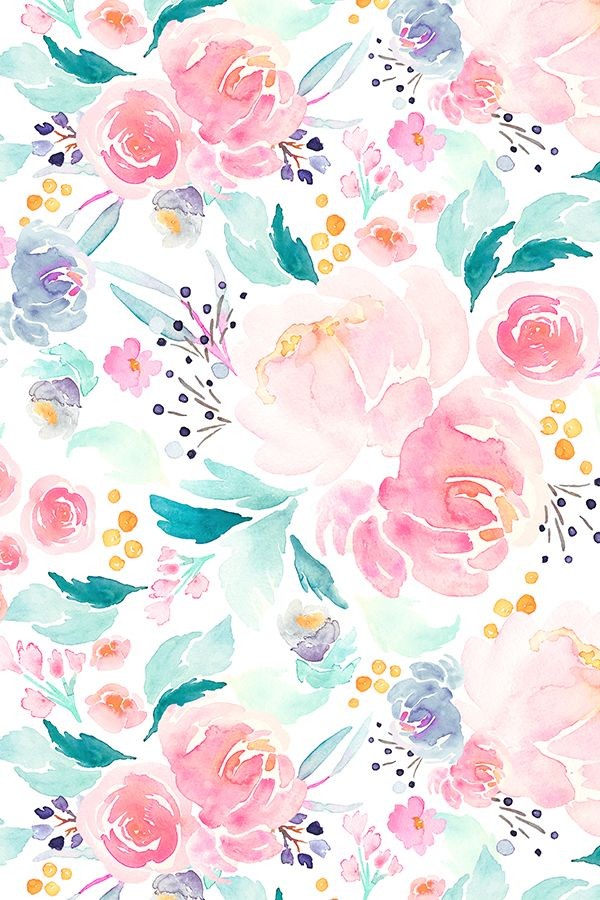 Flower Wallpaper Pinterest - Floral Pastel Watercolor Background , HD Wallpaper & Backgrounds