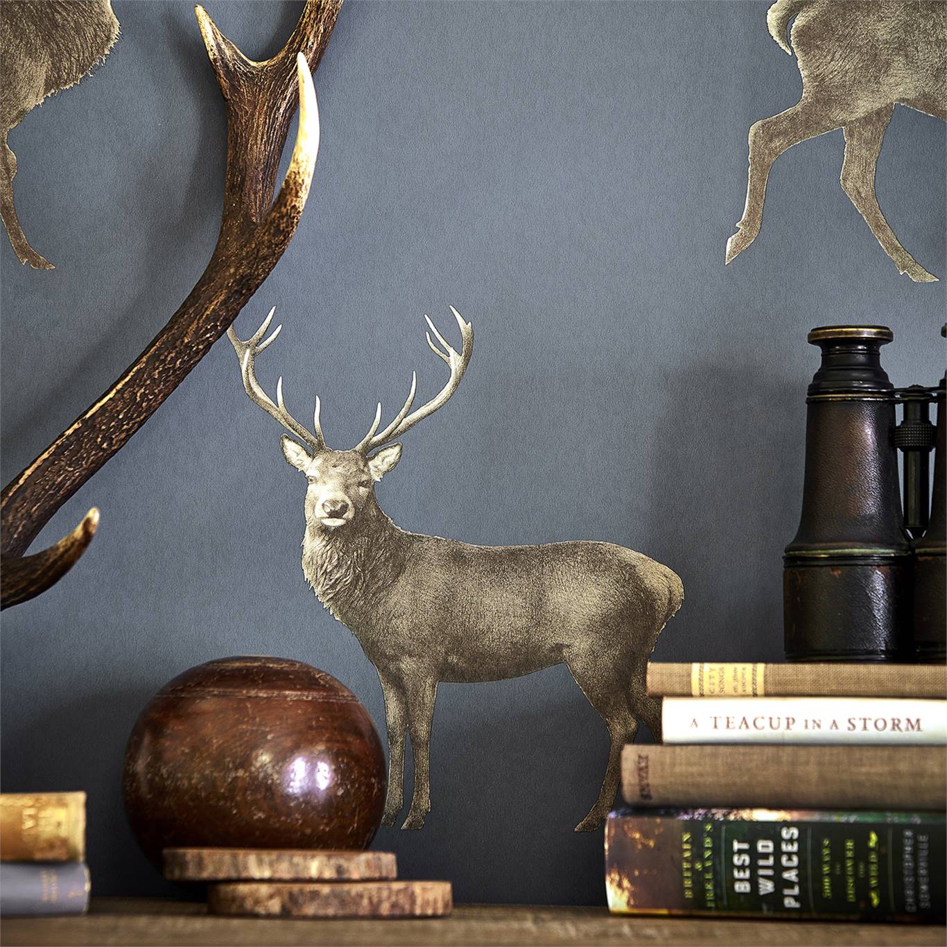 Evesham Deer Wallpaper From The Elysian Collection - Sanderson Evesham Deer , HD Wallpaper & Backgrounds
