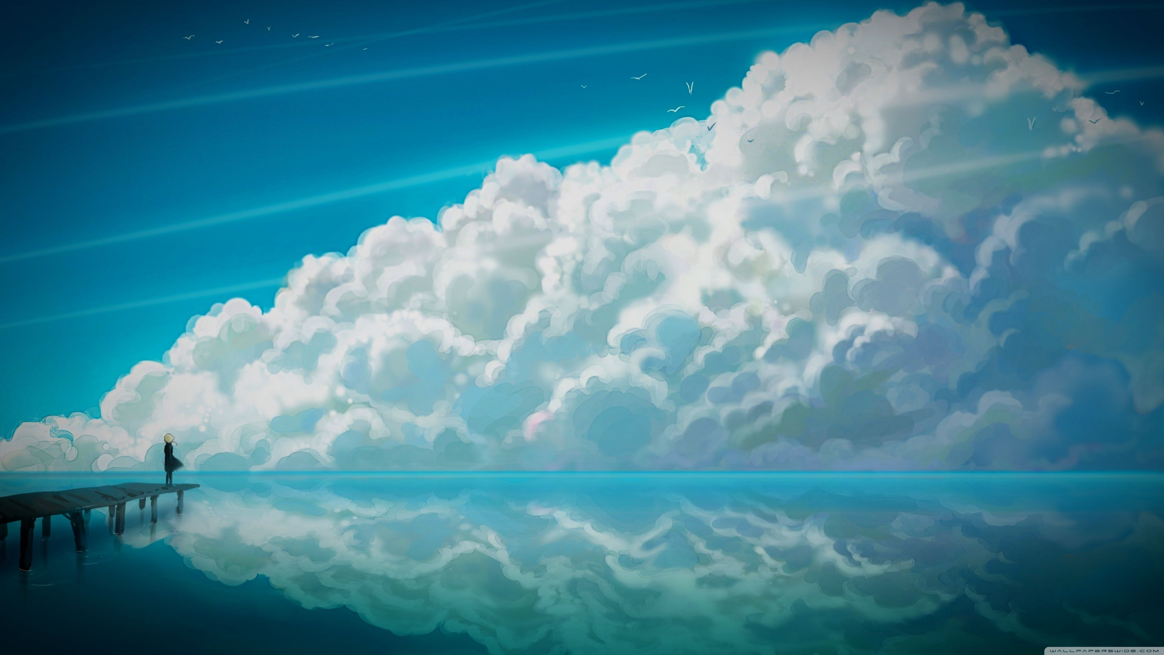 Anime Sky Wallpaper Hd - Scenery Anime , HD Wallpaper & Backgrounds