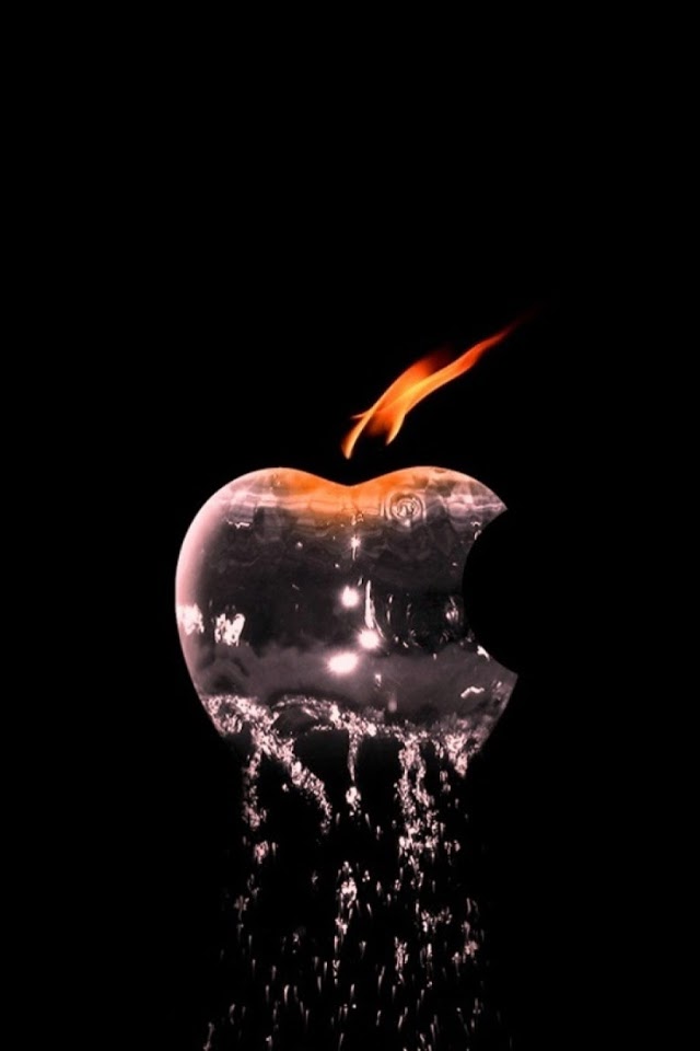 Click Here To Download Pixel Water & Flame Apple Logo - Apple Wallpaper Iphone 8 , HD Wallpaper & Backgrounds