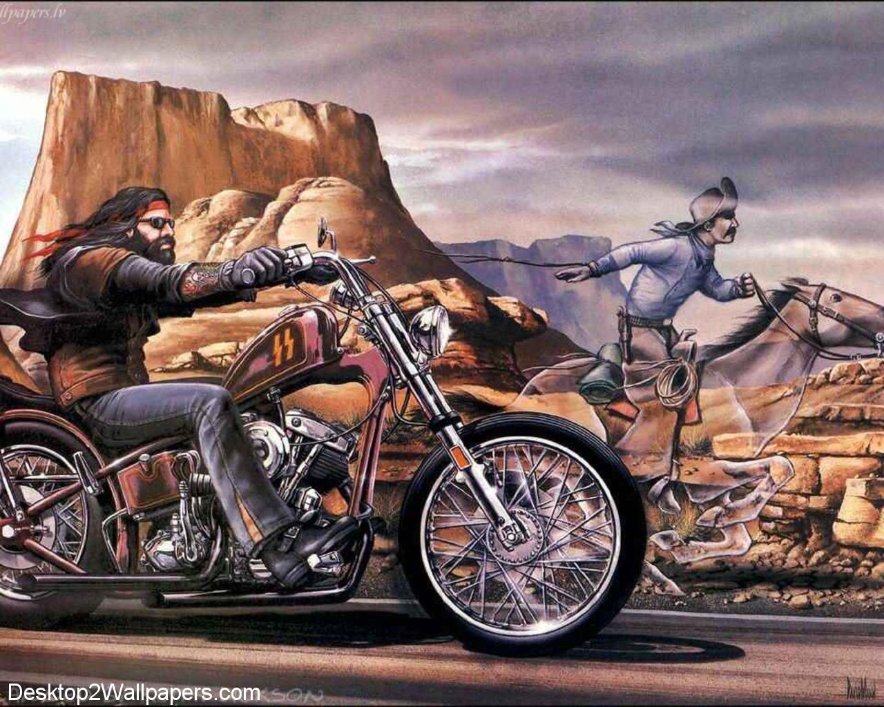 Images For > Outlaw Biker Wallpaper - Horse And Harley Davidson , HD Wallpaper & Backgrounds