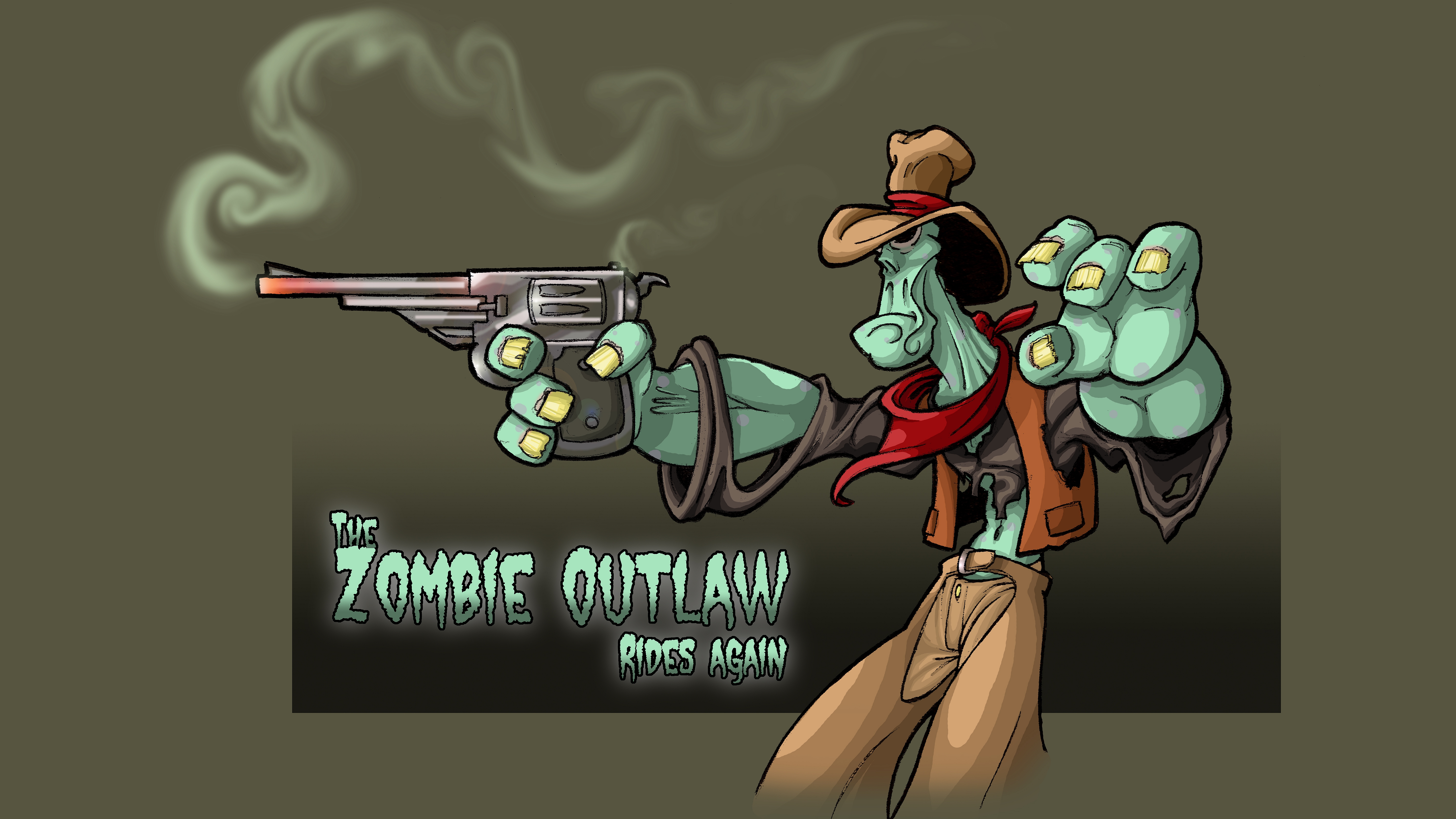 Zombie Outlaw 5k Retina Ultra Hd Wallpaper - Cartoon , HD Wallpaper & Backgrounds