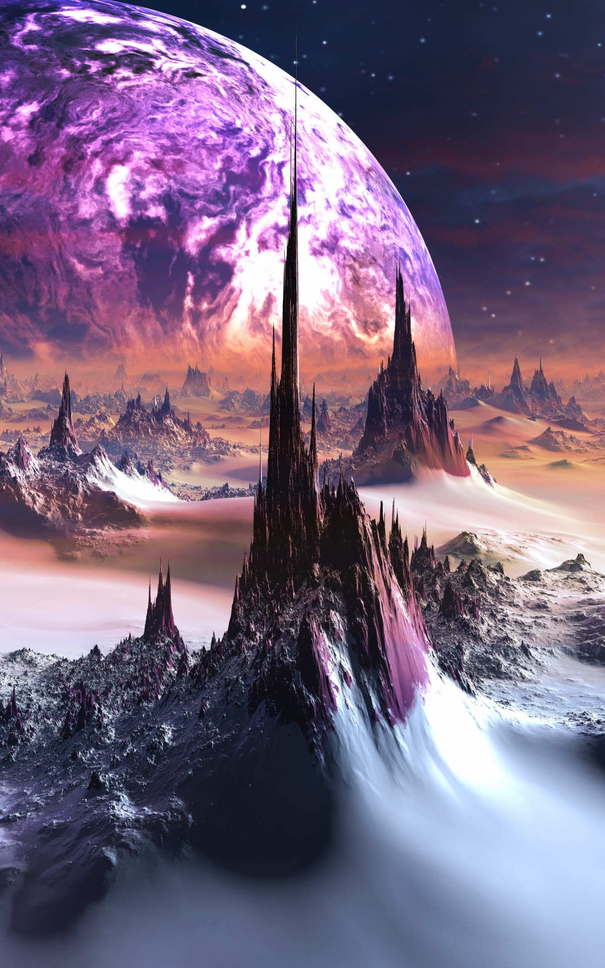 Sci Fi / Landscape Mobile Wallpaper - Fantasy Sci Fi Landscape , HD Wallpaper & Backgrounds