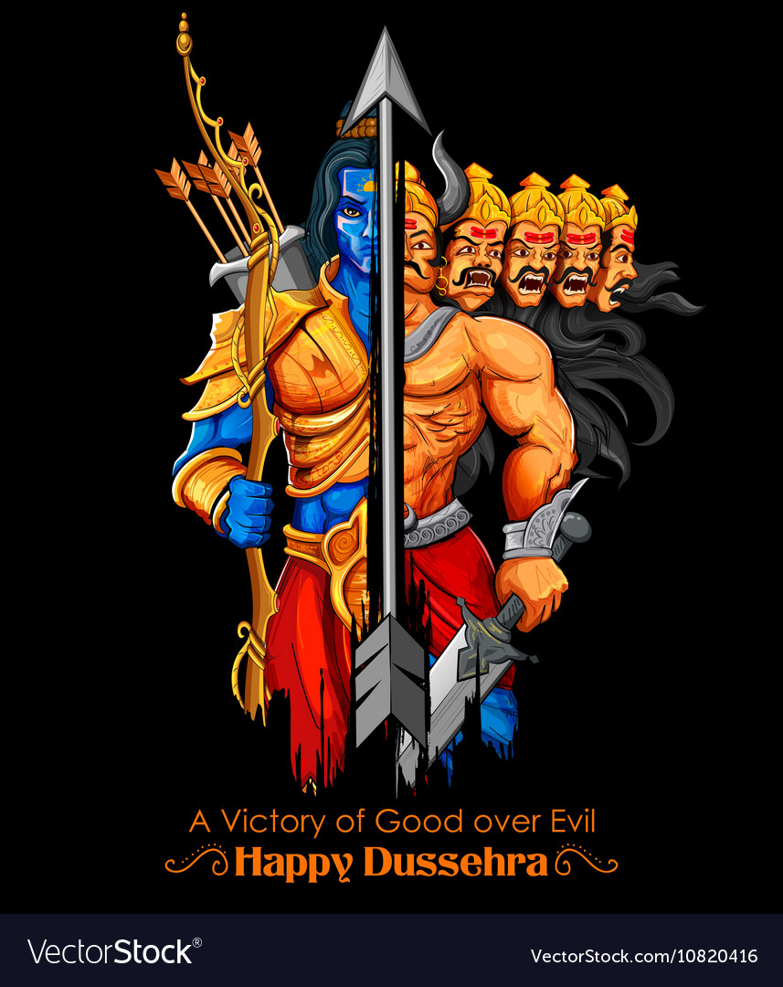 Lord Rama And Ravana In Dussehra Navratri Festival - Symbols Of Ravana , HD Wallpaper & Backgrounds