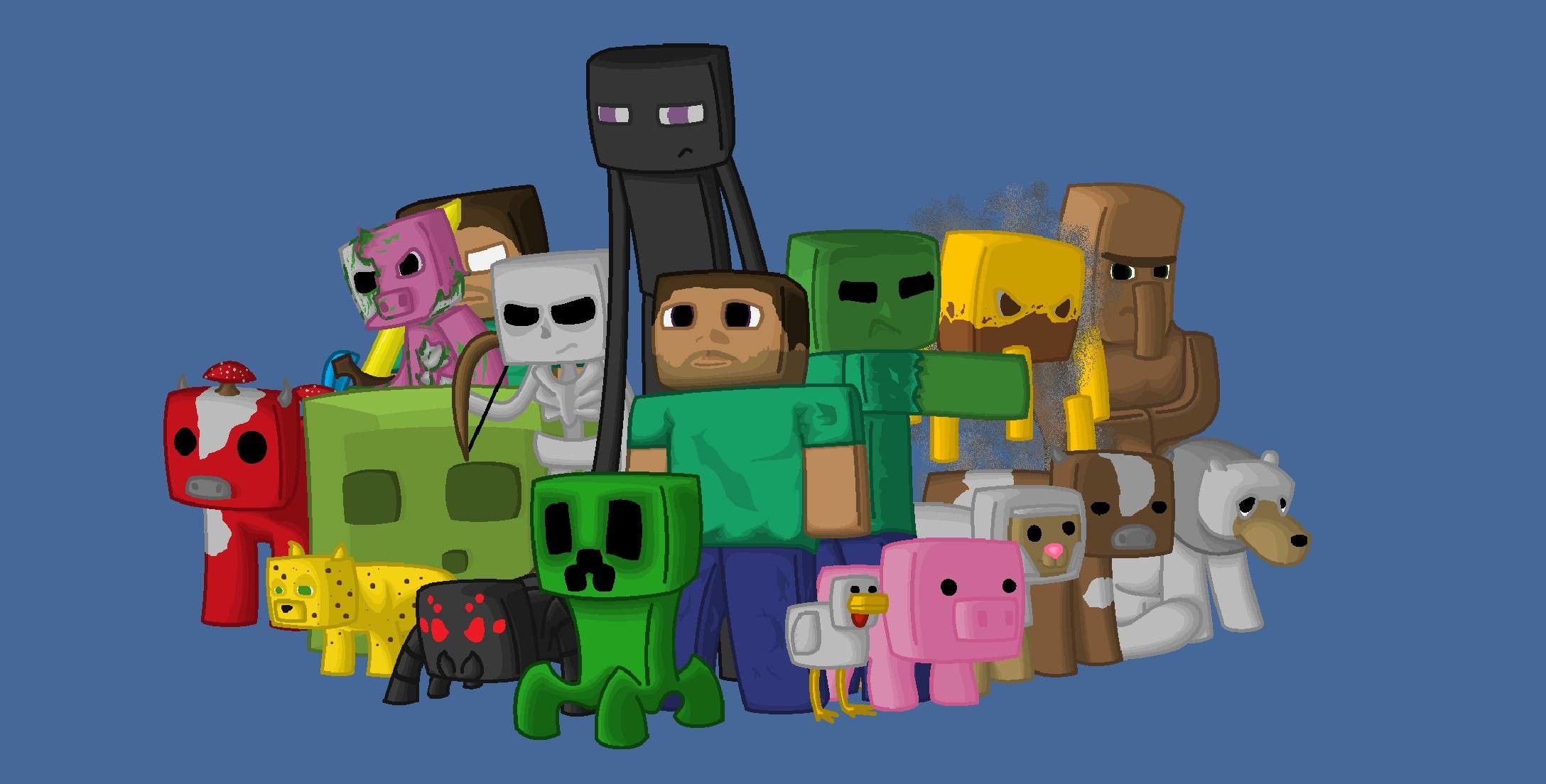 Minecraft Backgrounds - Characters From Minecraft , HD Wallpaper & Backgrounds