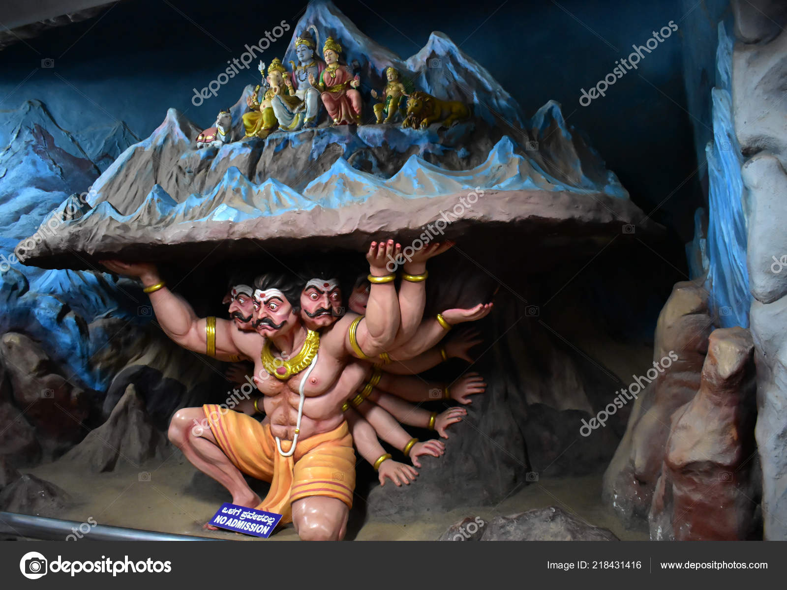 Murudeshwar Cave Museum Karnataka India Ravana King - King Ravana , HD Wallpaper & Backgrounds