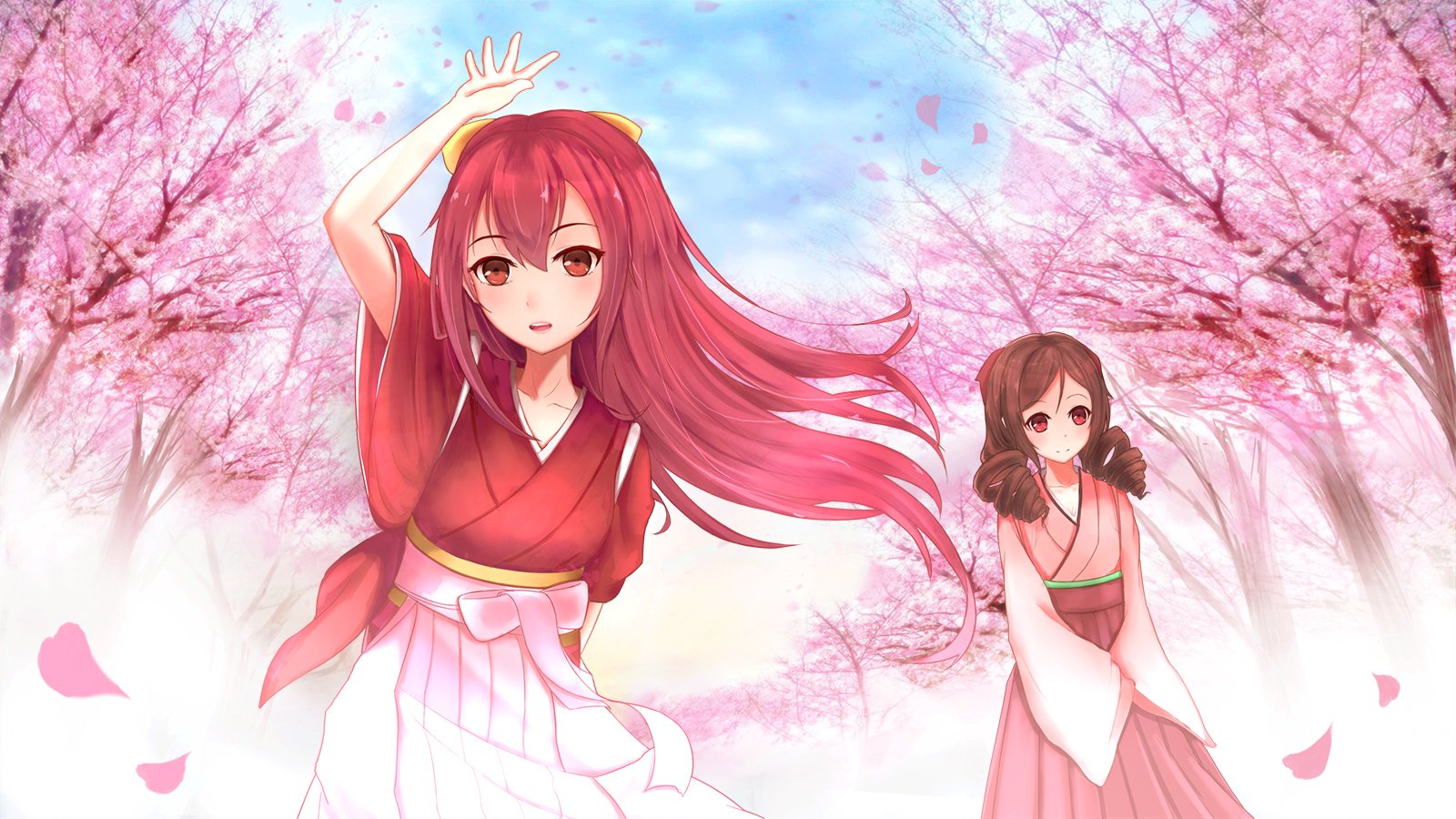 Hd Wallpaper - Japanese Red Hair Anime Girl , HD Wallpaper & Backgrounds