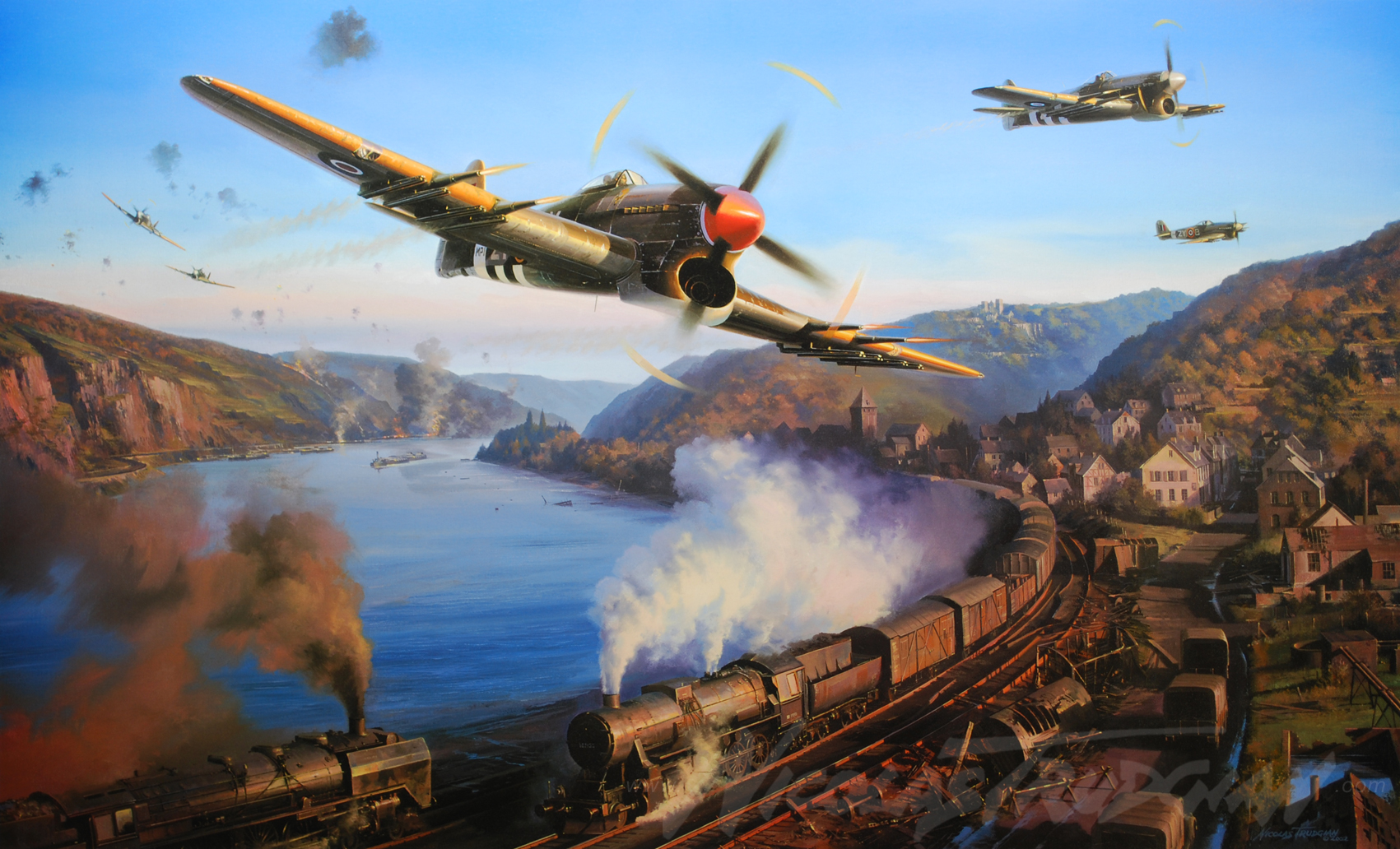 Warbird Wallpaper Dump In Commemoration Of D-day Part - Nicolas Trudgian Hawker Typhoon , HD Wallpaper & Backgrounds