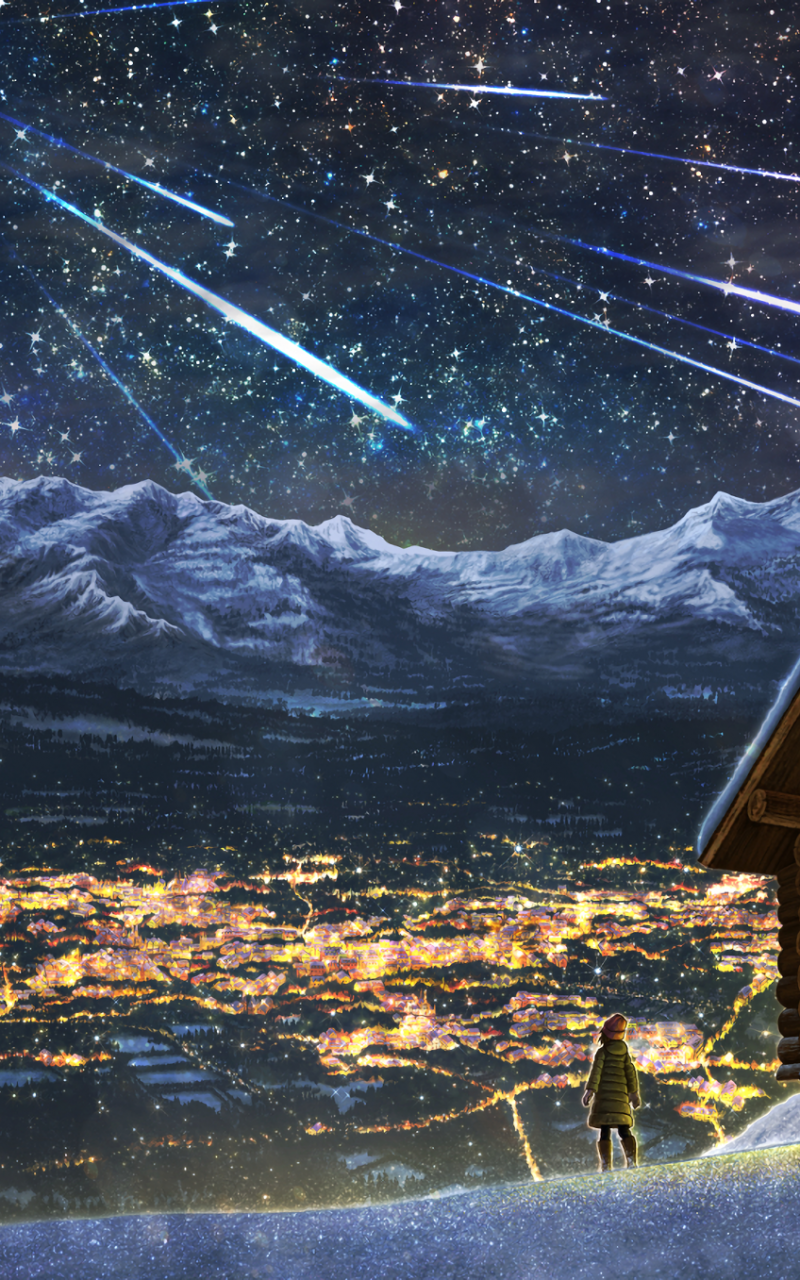 Anime Cityscape Landscape Stars Night Scenic Anime Landscape Wallpaper Iphone Hd Wallpaper Backgrounds Download