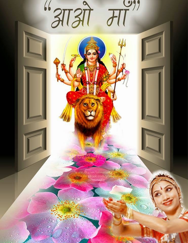 Navratri Mata Rani Wallpaper - Happy Navratri Jai Mata Di , HD Wallpaper & Backgrounds
