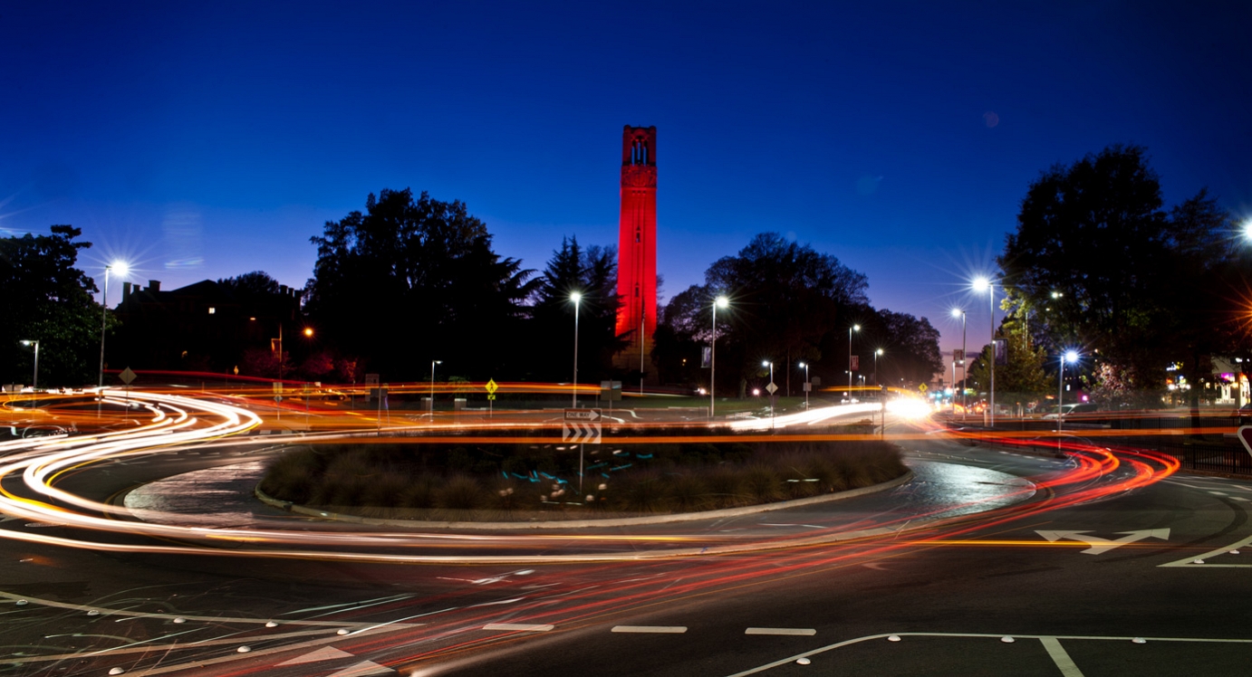 Timelapse Photo Of The Belltower At Night Nc State - Nc State Computer Background , HD Wallpaper & Backgrounds