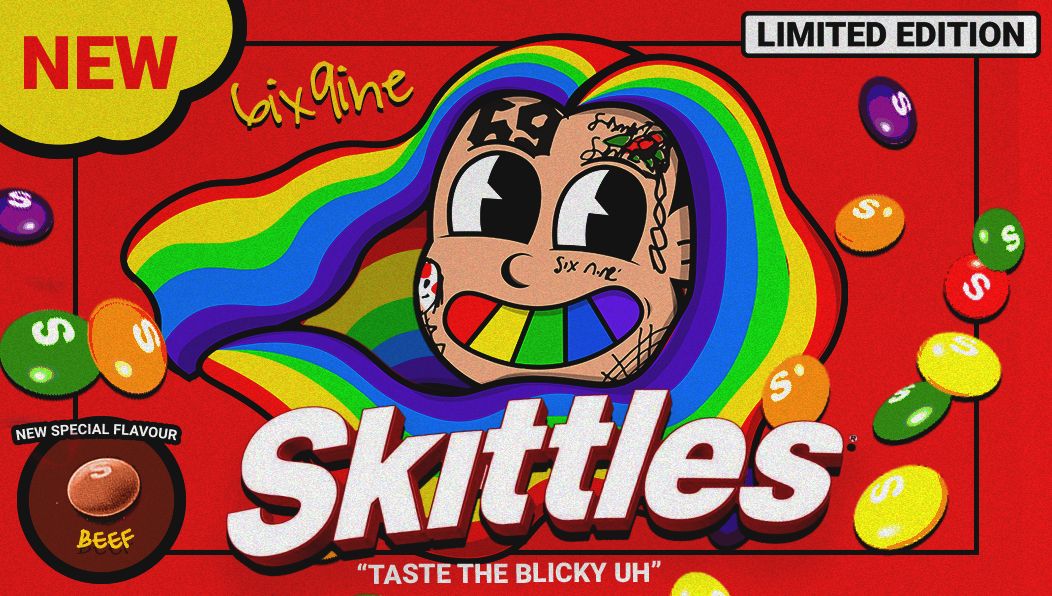 6ix9ine X Skittles By Karalang Fk - Skittles Cartoon , HD Wallpaper & Backgrounds