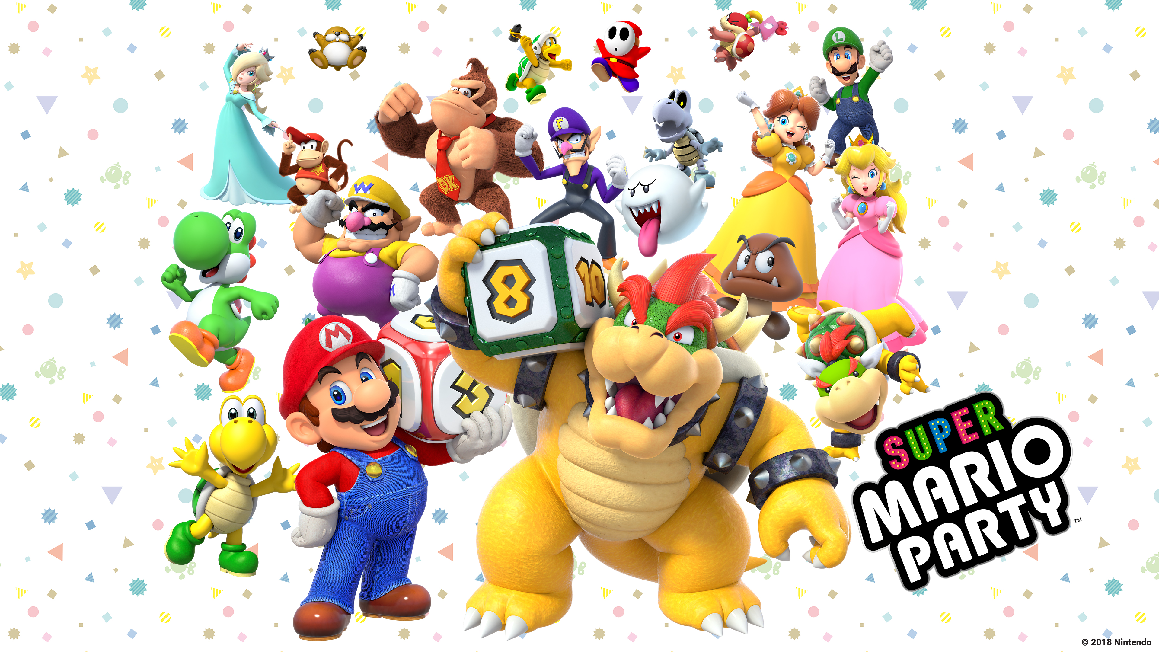 Mario, Monty Mole, Donkey Kong, Koopa Troopa, Bowser - Super Mario Party , HD Wallpaper & Backgrounds