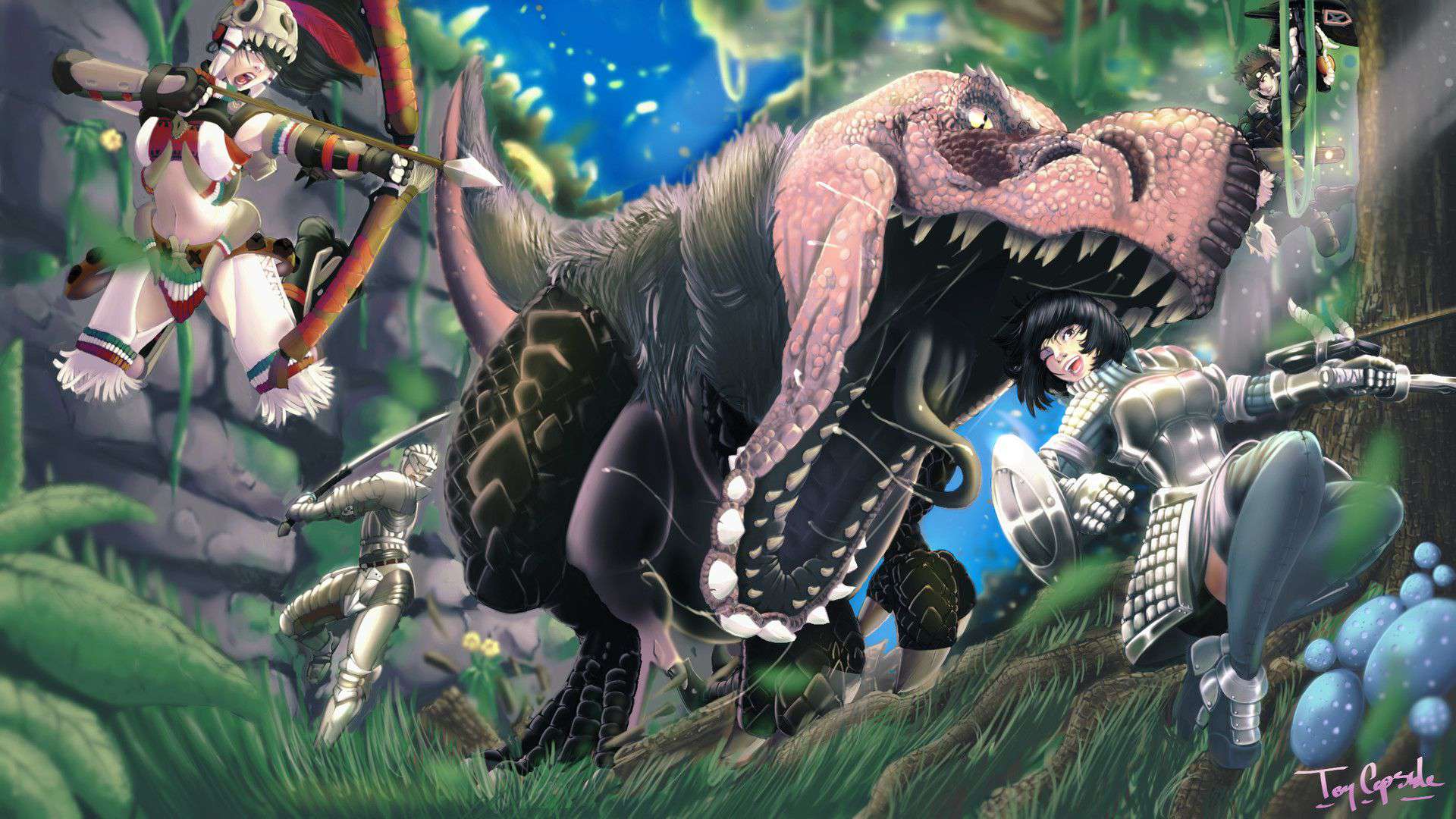 Monster Hunter World Wallpaper - Monster Hunter World Artwork , HD Wallpaper & Backgrounds