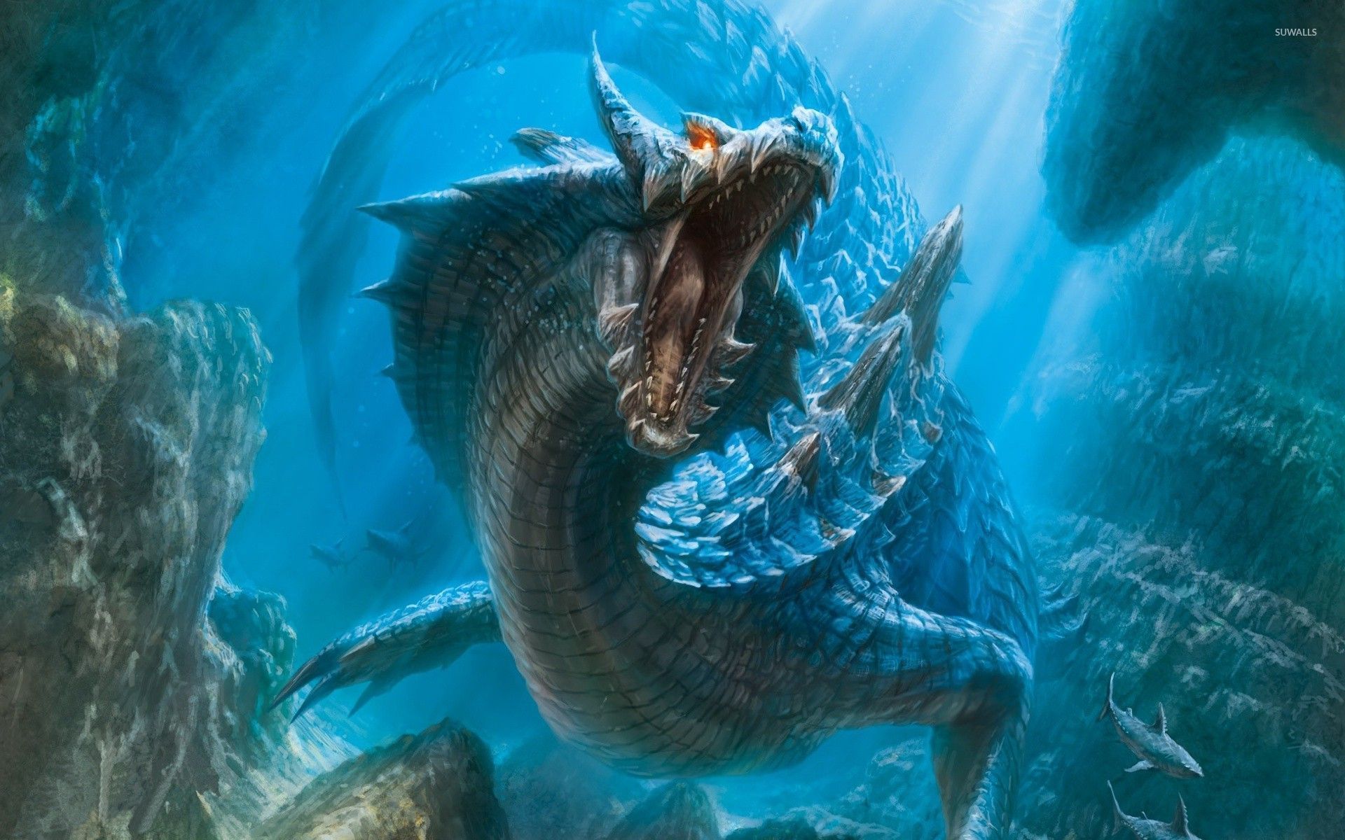Monster Hunter Blue Dragon 1738259 Hd Wallpaper Backgrounds