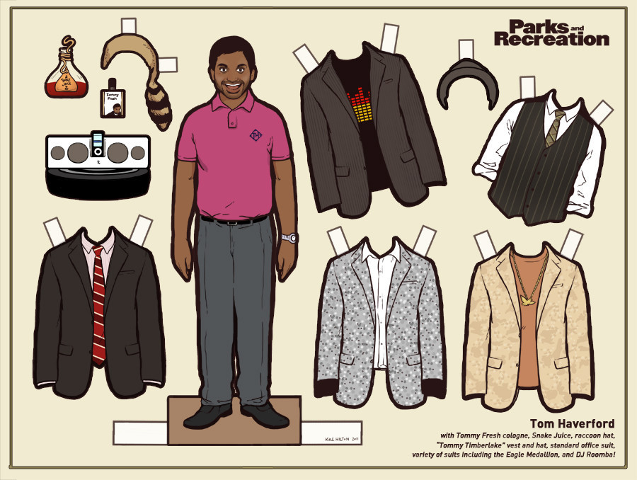 Parks And Recreation Images Tom Haverford Paper Doll - Parks And Recreation Dolls , HD Wallpaper & Backgrounds