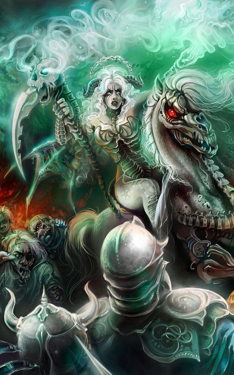 Download Wallpaper Black Magic, Undead, Skull, Dead, - Dead Necromancer , HD Wallpaper & Backgrounds