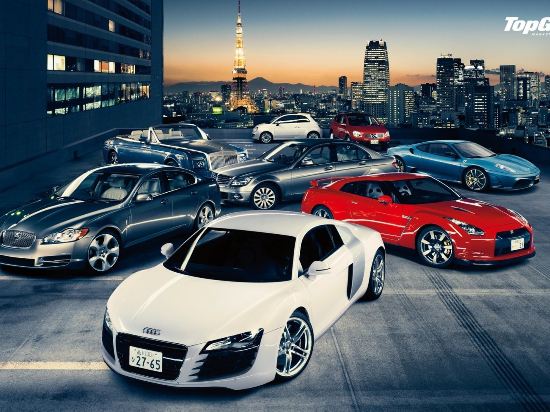 Cars, Top, Gear, Jaguar, Ferrari, Fiat, 500, Nissan, - Audi R8 And Ferrari , HD Wallpaper & Backgrounds