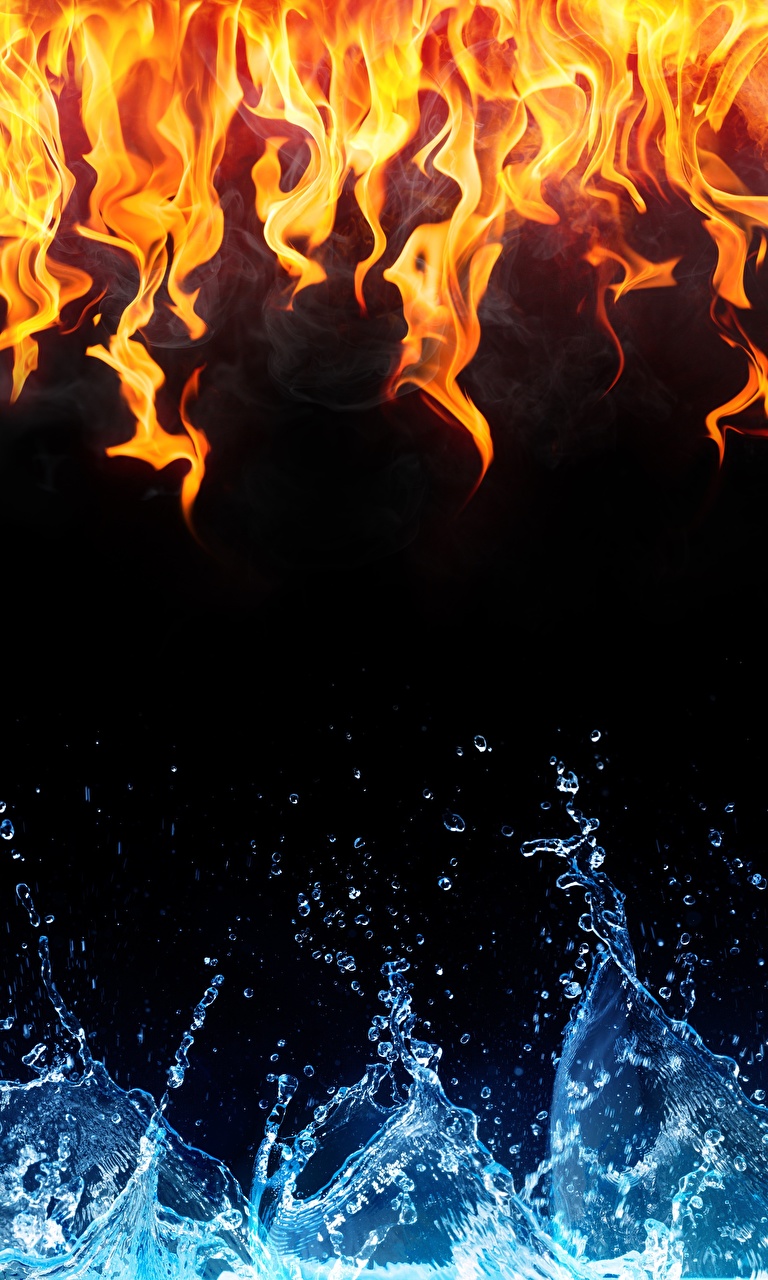 768 X - Water And Fire Background , HD Wallpaper & Backgrounds