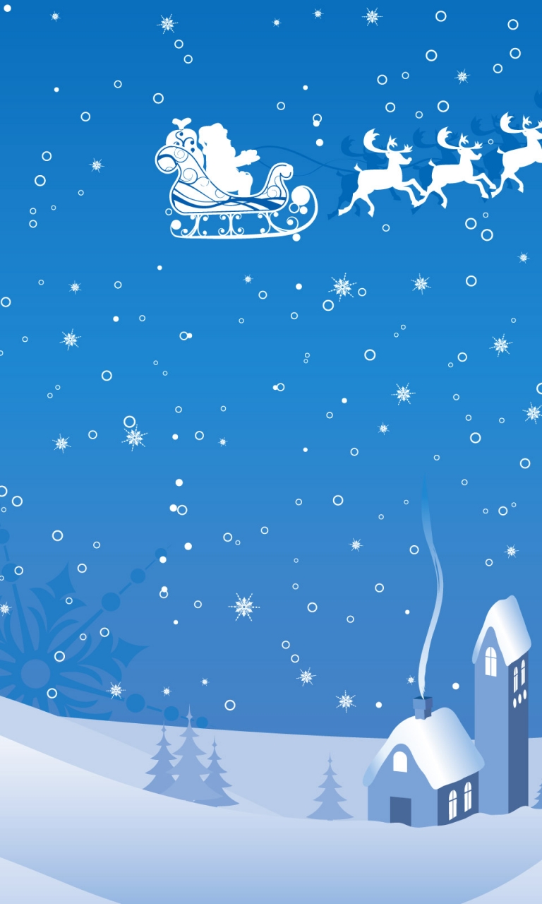 Christmas Winter Vector Wallpaper - Santa Claus Wallpaper For Phone , HD Wallpaper & Backgrounds