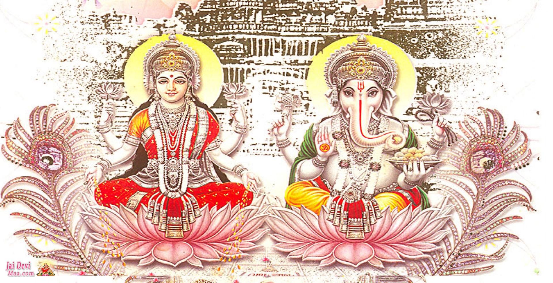 God Mahalakshmi Hd Wallpapers - Laxmi Ganesh Hd , HD Wallpaper & Backgrounds