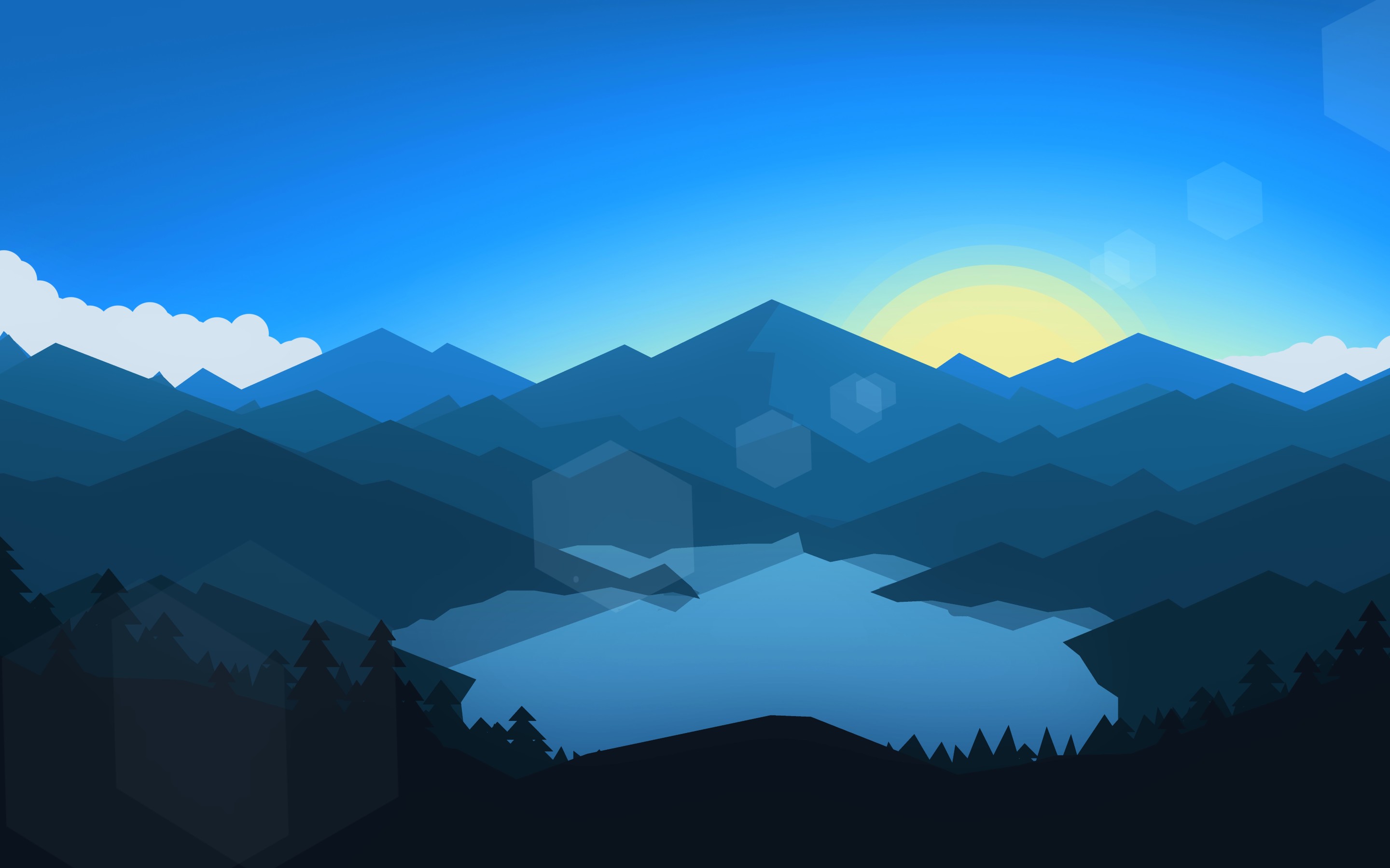 Forest, Mountains, Sunset, Cool Weather, Minimalism, - Minimalist Wallpaper 4k , HD Wallpaper & Backgrounds