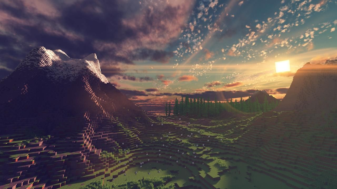 Minecraft Shaders Landscape Wallpaperbox Wallpaper - Minecraft Shaders Landscape , HD Wallpaper & Backgrounds