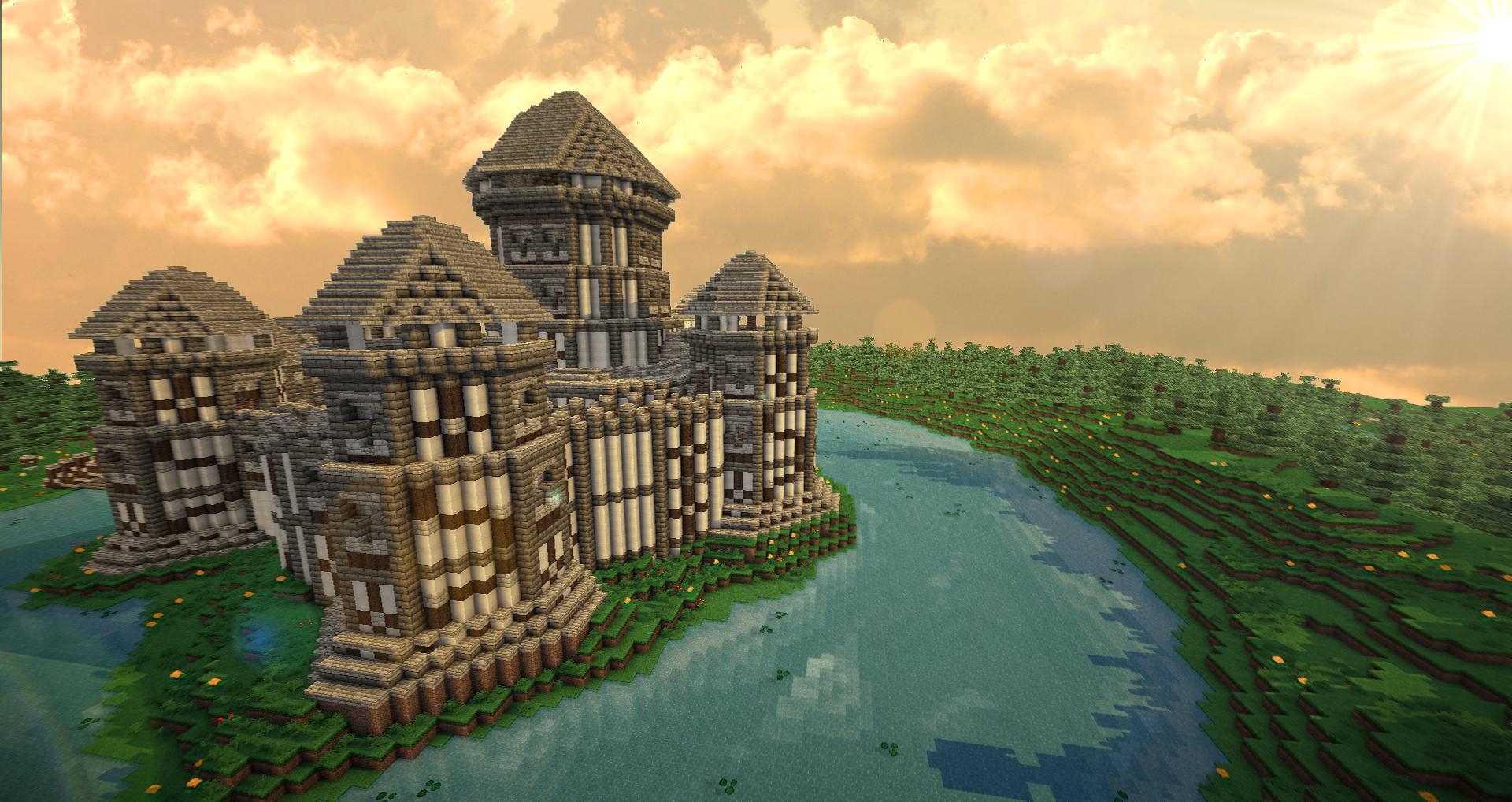 Fresh And Awesome Minecraft Wallpapers And Artwork - Minecraft Castle With Moat , HD Wallpaper & Backgrounds