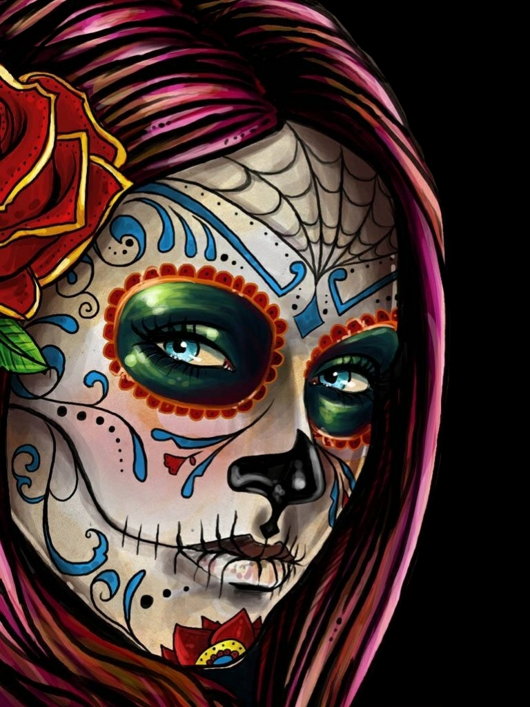 Sugar Skull Wallpaper - Mexican Day Of The Dead Designs , HD Wallpaper & Backgrounds