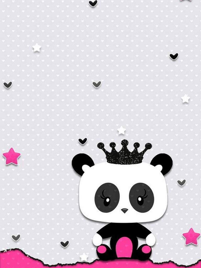 Cute Panda Wallpaper - Home Screen Cute Black Panda Background , HD Wallpaper & Backgrounds
