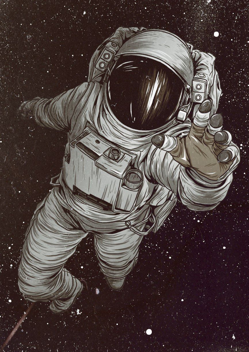 Astronauta Wallpaper Realistic Drawing Of Astronaut 1743639