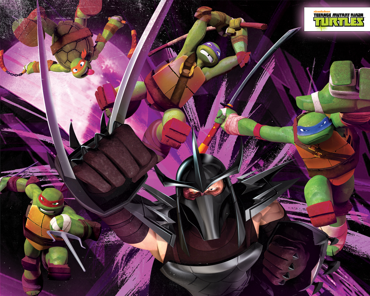 Nick Tmnt Wallpaper1280x1024 - Shredder Vs Ninja Turtles , HD Wallpaper & Backgrounds