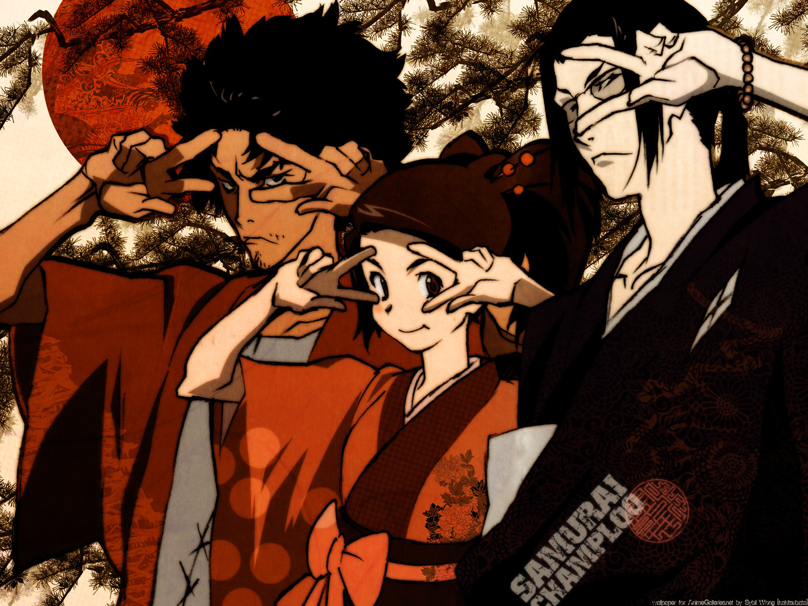 Jin, Mugen And Fuu - Samurai Champloo Art , HD Wallpaper & Backgrounds